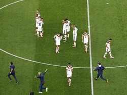 Soccer Football - FIFA World Cup 2026 - Round of 32 - Germany v Paraguay - Boston Stadium, Foxborough, Massachusetts, U.S. - June 29, 2026 Germany's Jamal Musiala with teammates look dejected after the match as Germany are eliminated from the World C