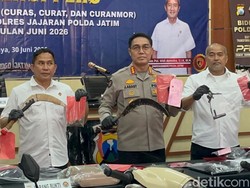 222 Tersangka Kejahatan Jalanan Diamankan Polda Jatim Sepanjang Juni