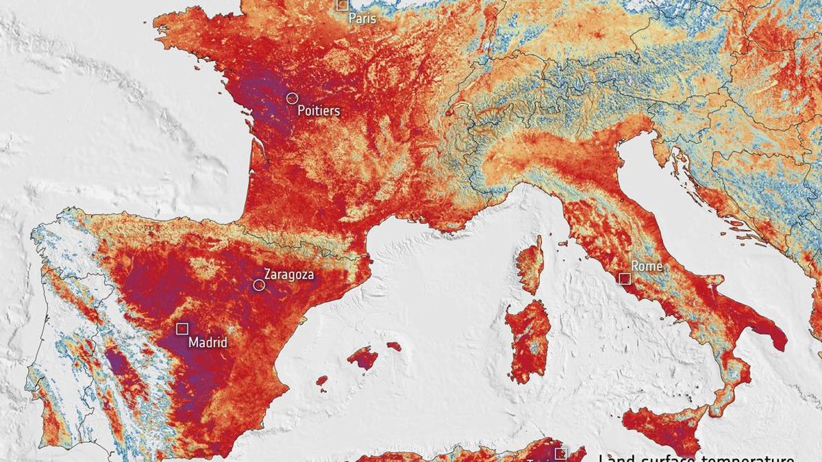 Penampakan Eropa dari Satelit Saat Gelombang Panas, Merah Membara