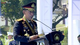 Kapolri Jenderal Listyo Sigit Prabowo dalam peringatan Hari Bhayangkara ke-80. (dok. YouTube Setpres)