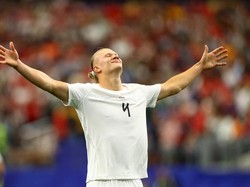 Soccer Football - FIFA World Cup 2026 - Round of 32 - Ivory Coast v Norway - Dallas Stadium, Arlington, Texas, U.S. - June 30, 2026 Norway's Erling Haaland celebrates scoring their second goal REUTERS/Hannah Mckay