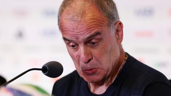 Soccer Football - FIFA World Cup 2026 - Uruguay Press Conference - Miami Stadium, Miami Gardens, Florida, U.S. - June 20, 2026 Uruguay coach Marcelo Bielsa during the press conference REUTERS/Paul Childs
