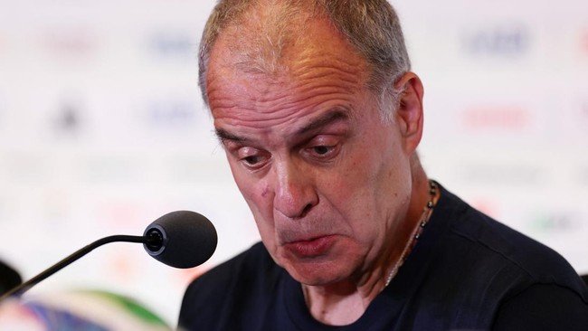Soccer Football - FIFA World Cup 2026 - Uruguay Press Conference - Miami Stadium, Miami Gardens, Florida, U.S. - June 20, 2026 Uruguay coach Marcelo Bielsa during the press conference REUTERS/Paul Childs