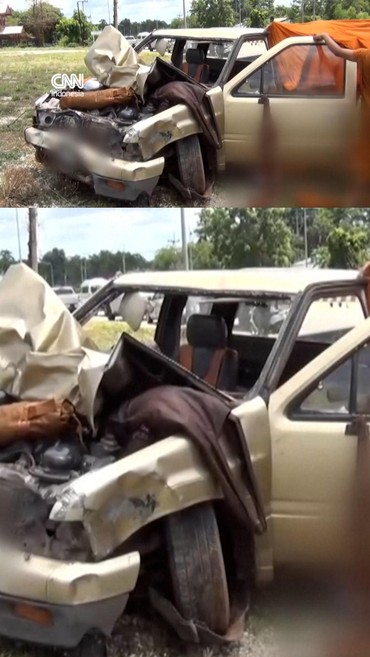 Penampakan Truk Bocah 11 Tahun yang Tabrak Rombongan Biksu di Thailand