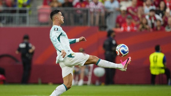 Soccer Football - FIFA World Cup 2026 - Round of 32 - Portugal v Croatia - Toronto Stadium, Toronto, Canada - July 2, 2026 Portugal's Cristiano Ronaldo in action before scoring a goal that was later disallowed IMAGN IMAGES via Reuters/Kevin Sousa