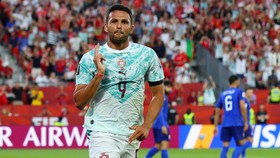 Soccer Football - FIFA World Cup 2026 - Round of 32 - Portugal v Croatia - Toronto Stadium, Toronto, Canada - July 2, 2026 Portugal's Goncalo Ramos celebrates scoring their second goal REUTERS/Mike Segar