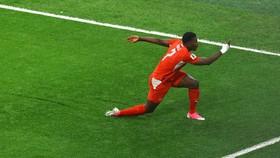 Soccer Football - FIFA World Cup 2026 - Round of 32 - Switzerland v Algeria - BC Place, Vancouver, Canada - July 2, 2026 Switzerland's Breel Embolo celebrates scoring their first goal REUTERS/Albert Gea