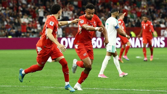 Soccer Football - FIFA World Cup 2026 - Round of 32 - Switzerland v Algeria - BC Place, Vancouver, Canada - July 2, 2026 Switzerland's Dan Ndoye celebrates scoring their second goal REUTERS/Lee Smith