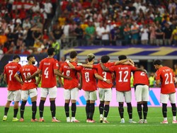 Soccer Football - FIFA World Cup 2026 - Round of 32 - Australia v Egypt - Dallas Stadium, Arlington, Texas, U.S. - July 3, 2026 Egypt players during the penalty shoot-out REUTERS/Kai Pfaffenbach