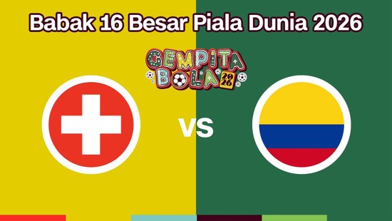 Cover Live Report - Babak 16 Besar Piala Dunia 2026 (Swiss vs Kolombia)