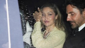 Gigi Hadid and Bradley Cooper depart Madison Square Garden, the venue for the wedding celebrations of singer Taylor Swift and National Football League (NFL) player Travis Kelce, in New York, U.S., July 4, 2026.  REUTERS/Bing Guan