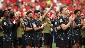 Soccer Football - FIFA World Cup 2026 - Round of 16 - Canada v Morocco - Houston Stadium, Houston, Texas, U.S. - July 4, 2026 Canada's Stephen Eustaquio and teammtes look dejected after the match as Canada are eliminated from the World Cup IMAGN IMAG