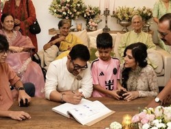 Aamir Khan Menikah Ketiga Kali di Usia 61 Tahun, Akad Sederhana Pakai Kaus Putih Disorot 