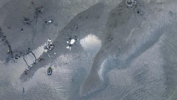 FOTO: Penampakan Danau Terbesar di Eropa Surut Drastis