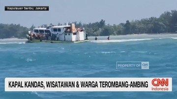 VIDEO: Kapal Kandas, Wisatawan dan Warga Terombang-Ambing
