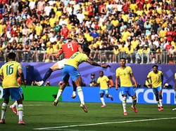 Soccer Football - FIFA World Cup 2026 - Round of 16 - Brazil v Norway - New York New Jersey Stadium, East Rutherford, New Jersey, U.S. - July 5, 2026 Norway's Erling Haaland scores their first goal REUTERS/Dylan Martinez