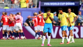 Soccer Football - FIFA World Cup 2026 - Round of 16 - Brazil v Norway - New York New Jersey Stadium, East Rutherford, New Jersey, U.S. - July 5, 2026 Brazil's Endrick looks dejected after Norway's Erling Haaland scores their second goal REUTERS/Mike
