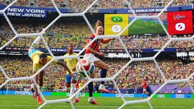 Soccer Football - FIFA World Cup 2026 - Round of 16 - Brazil v Norway - New York New Jersey Stadium, East Rutherford, New Jersey, U.S. - July 5, 2026 Norway's Erling Haaland scores their first goal REUTERS/Dylan Martinez     TPX IMAGES OF THE DAY