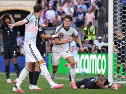 Soccer Football - FIFA World Cup 2026 - Round of 16 - United States v Belgium - Seattle Stadium, Seattle, Washington, U.S. - July 6, 2026 Belgium's Charles De Ketelaere celebrates scoring their second goal IMAGN IMAGES via Reuters/Troy Wayrynen     T