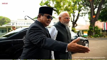 Momen Prabowo Sambut Narendra Modi di Istana Negara, Bahas Kerjasama