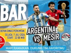Dear Warga Kobar, Ada Nobar Argentina Vs Mesir!