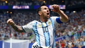 Soccer Football - FIFA World Cup 2026 - Round of 16 - Argentina v Egypt - Atlanta Stadium, Atlanta, Georgia, U.S. - July 7, 2026 Argentina's Lionel Messi celebrates scoring their second goal REUTERS/Carlos Barria