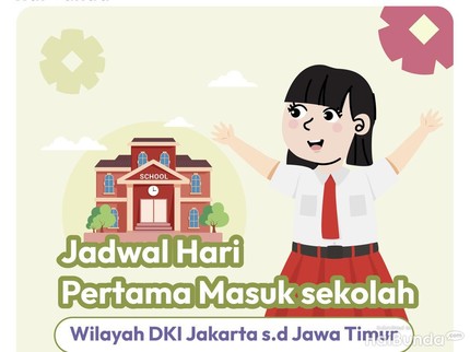 Jadwal Hari Pertama Masuk Sekolah Wilayah DKI Jakarta hingga Jawa Timur