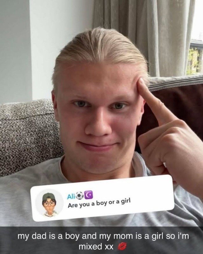 Komentar Haaland satu ini menjadi salah satu momen kocaknya yang paling viral di media sosial/Foto: Dok. Snapchat/Erling Haaland