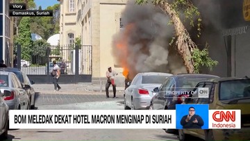 VIDEO: Bom Meledak Dekat Hotel Macron Menginap di Suriah