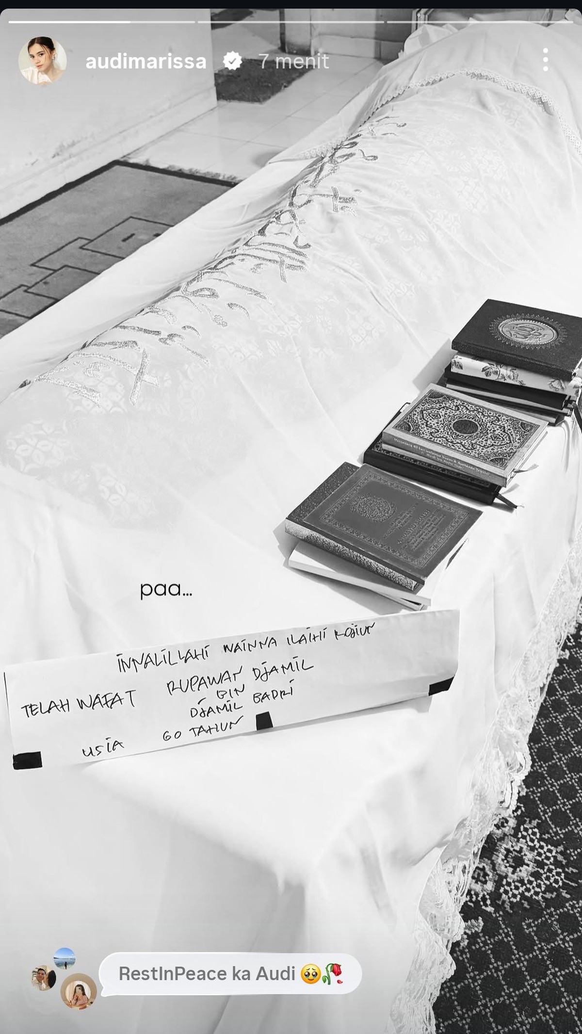 ayah audi marissa meninggal