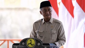 Menteri PU Dody Hanggodo saat acara peresmian 5 Bendungan di Indonesia, Lombok Barat, 10 Juli 2026