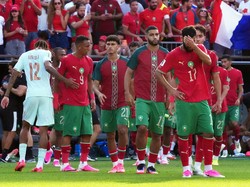 Soccer Football - FIFA World Cup 2026 - Quarter Final - France v Morocco - Boston Stadium, Foxborough, Massachusetts, U.S. - July 9, 2026 Morocco's Amine Sbai looks dejected with teammates after the match IMAGN IMAGES via Reuters/David Butler Ii