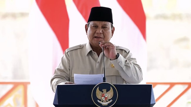 Presiden Prabowo saat acara peresmian 5 Bendungan di Indonesia, Lombok Barat, 10 Juli 2026.