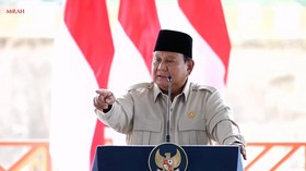 Presiden Prabowo saat acara peresmian 5 Bendungan di Indonesia, Lombok Barat, 10 Juli 2026