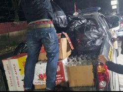 Polisi Sita 1.134 Botol Miras Ilegal Saat Razia di Ciseeng Bogor