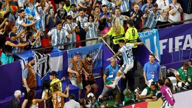 Soccer Football - FIFA World Cup 2026 - Quarter Final - Argentina v Switzerland - Kansas City Stadium, Kansas City, Missouri, U.S. - July 11, 2026
Argentina's Lautaro Martinez celebrates scoring their third goal REUTERS/Albert Gea     TPX IMAGES OF