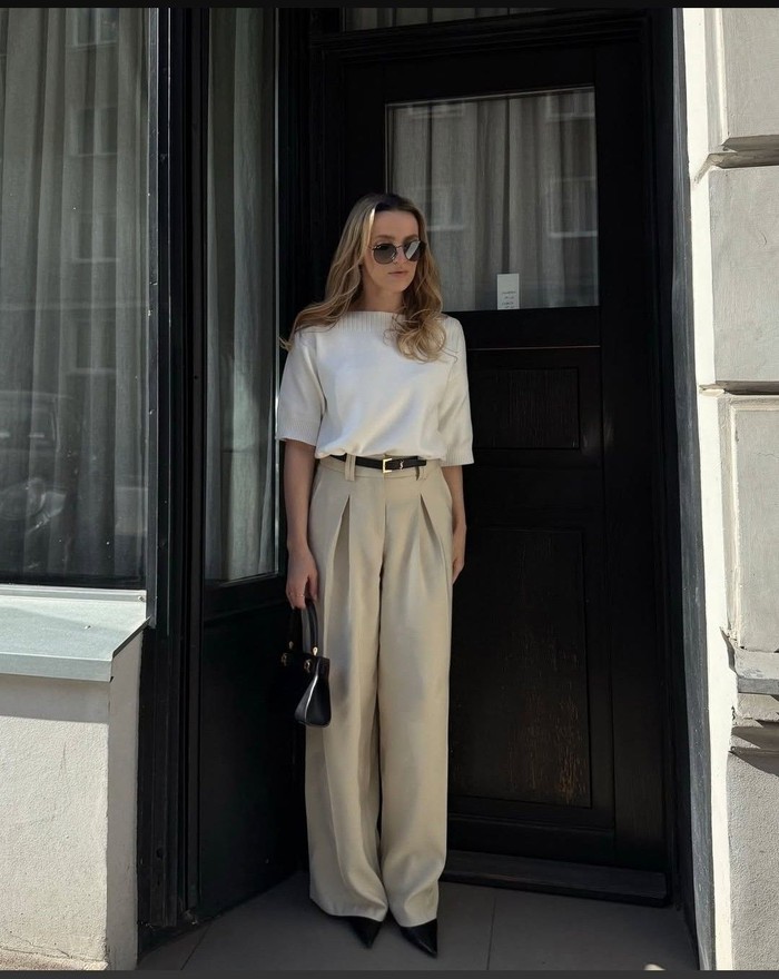 Tidak semua tren oversized cocok dikenakan setiap orang. Memilih ukuran pakaian yang pas justru memberikan tampilan yang lebih proporsional./ Foto: magnific.com/pinterest.com