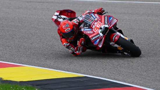MotoGP - German Grand Prix - Sachsenring, Hohenstein-Ernstthal, Germany - July 11, 2026 Ducati Lenovo Team's Marc Marquez in action during the sprint race REUTERS/Annegret Hilse