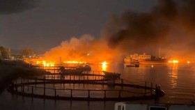 Smoke rises from a port, near Strait of Hormuz, following a U.S. strike in Kuhestak, Hormozgan Province, Iran, July 8, 2026, in this screengrab obtained from a social media video. Social Media/via REUTERS  THIS IMAGE HAS BEEN SUPPLIED BY A THIRD PART