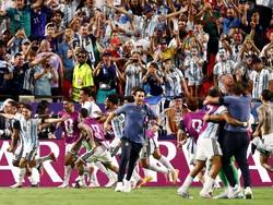 Soccer Football - FIFA World Cup 2026 - Quarter Final - Argentina v Switzerland - Kansas City Stadium, Kansas City, Missouri, U.S. - July 11, 2026 Argentina's Julian Alvarez celebrates scoring their second goal REUTERS/Lee Smith