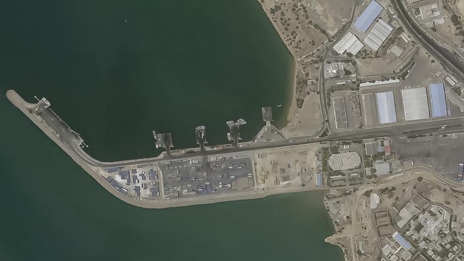 A satellite image shows damage at the control tower in the port of Chabahar, Iran, July 9, 2026, after the U.S. military said on Wednesday (July 8) it launched fresh strikes on Iran to keep the Strait of Hormuz open to shipping. 2026 PLANET LABS PBC/