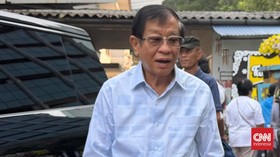 Agum Gumelar menghadiri persemayaman atau ibadah tutup peti Temon di GPIB Effata, Jakarta Selatan. Senin (13/6).