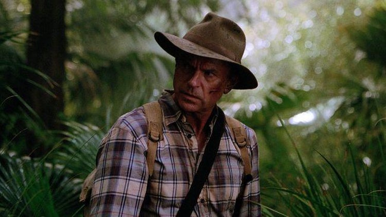 Sam Neill dalam film Jurassic Park