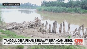 Tanggul Desa Pekan Seruway Terancam Jebol