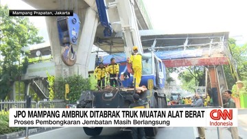 VIDEO: Kondisi Terkini JPO Mampang Ambruk Ditabrak Truk Angkut Crane