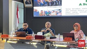 Direktur Penyaluran Dana Sektor Hilir BPDP Mohammad Alfansyah saat Media Briefing di Gedung BPDP, Jakarta Pusat, Rabu (15/7).