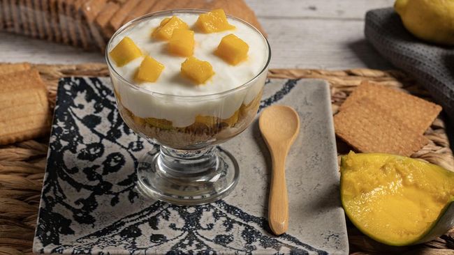 Resep Biscoff Mango Float, Dessert Tanpa Oven yang Sedang Viral