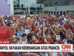 Suporter Spanyol Rayakan Kemenangan atas Prancis