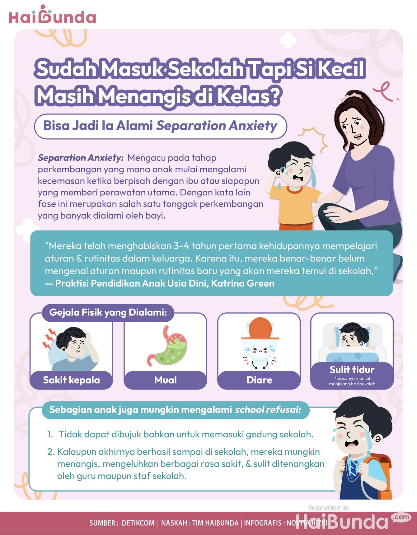 Infografis Sudah Masuk Sekolah Tapi Si Kecil Masih Menangis di Kelas&quest;