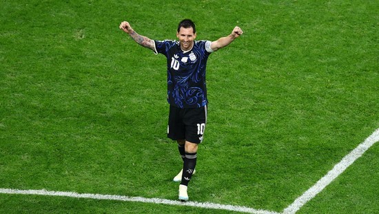 Soccer Football - FIFA World Cup 2026 - Semi Final - England v Argentina - Atlanta Stadium, Atlanta, Georgia, U.S. - July 15, 2026 Argentina's Lionel Messi celebrates after the match as they advance to the World Cup final REUTERS/Carlos Barria